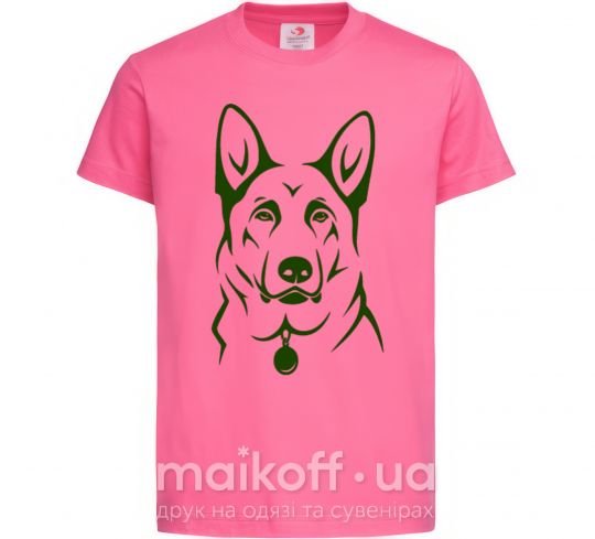 Дитяча футболка German Shepherd dog №2 Яскраво-рожевий фото