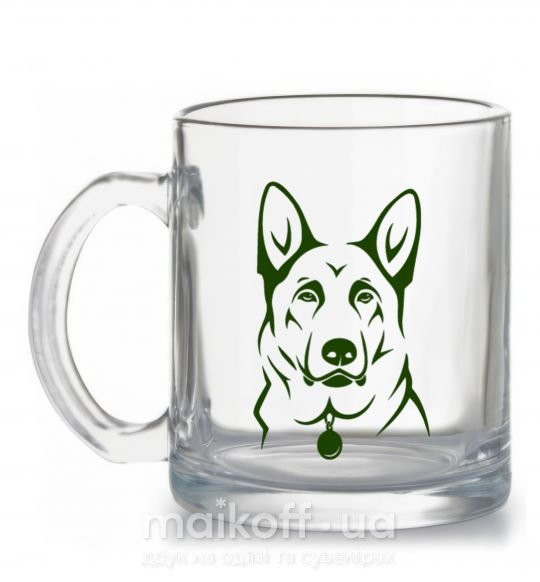Чашка стеклянная German Shepherd dog №2 Прозрачный фото