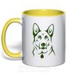 Чашка з кольоровою ручкою German Shepherd dog №2 Сонячно жовтий фото