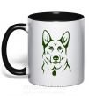 Чашка з кольоровою ручкою German Shepherd dog №2 Чорний фото