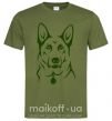 Чоловіча футболка German Shepherd dog №2 Оливковий фото