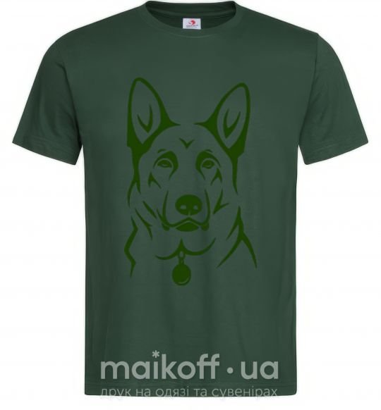 Чоловіча футболка German Shepherd dog №2 Темно-зелений фото