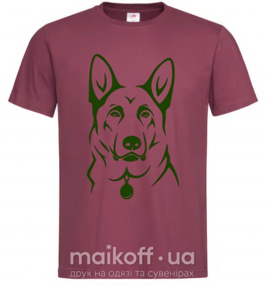 Мужская футболка German Shepherd dog №2 Бордовый фото