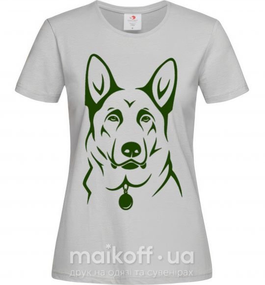 Женская футболка German Shepherd dog №2 Серый фото