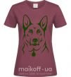 Женская футболка German Shepherd dog №2 Бордовый фото