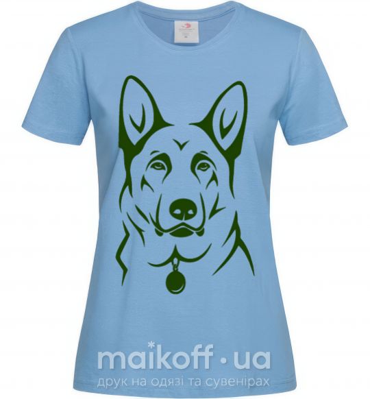 Женская футболка German Shepherd dog №2 Голубой фото