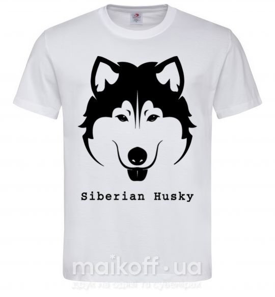 Мужская футболка Siberian Husky Белый фото