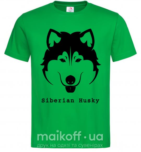 Мужская футболка Siberian Husky Зеленый фото