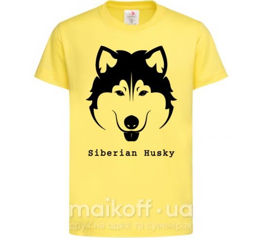 Дитяча футболка Siberian Husky Лимонний фото