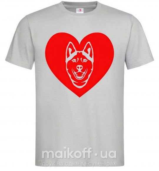 Чоловіча футболка Love Husky Сірий фото