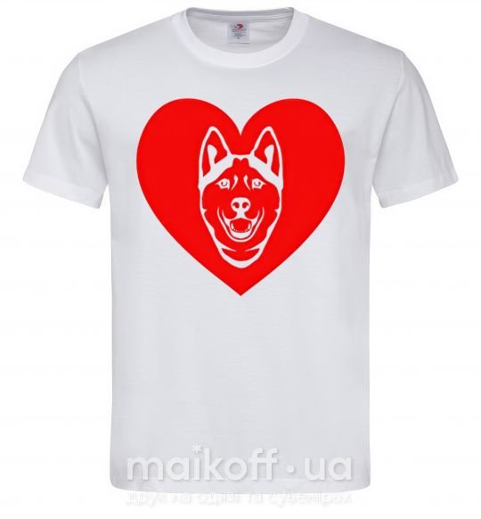 Мужская футболка Love Husky Белый фото