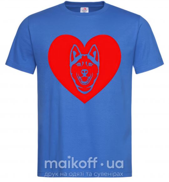 Мужская футболка Love Husky Ярко-синий фото