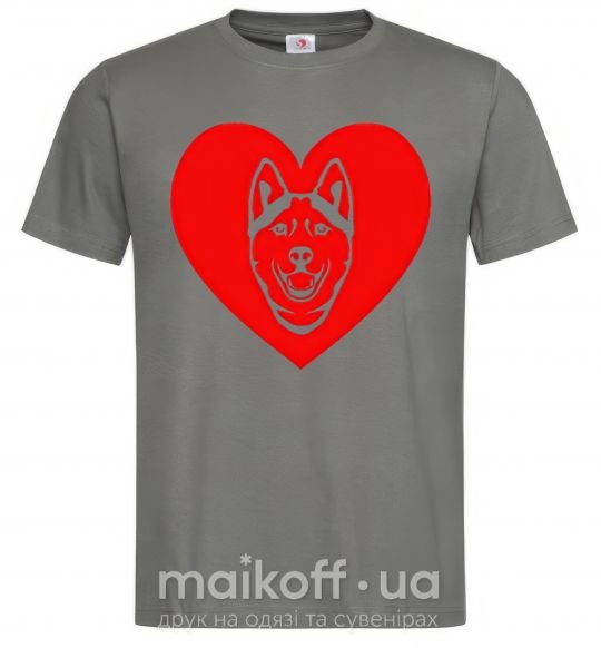 Чоловіча футболка Love Husky Графіт фото