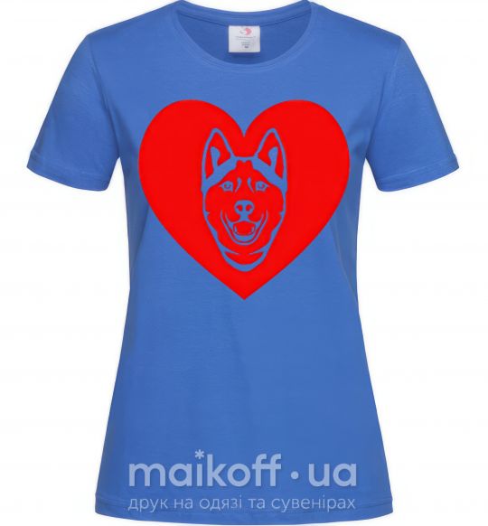 Жіноча футболка Love Husky Яскраво-синій фото