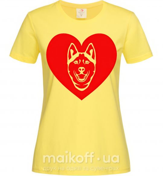 Жіноча футболка Love Husky Лимонний фото
