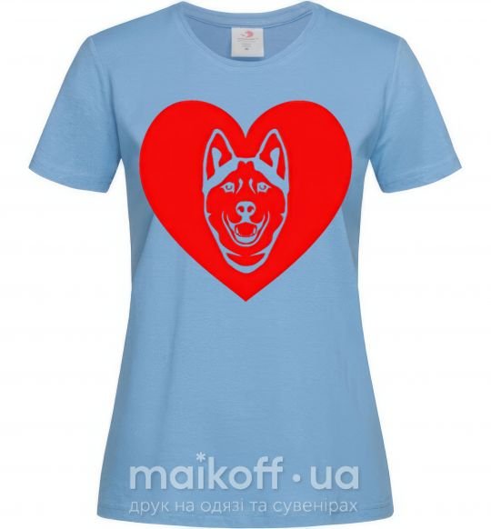 Жіноча футболка Love Husky Блакитний фото