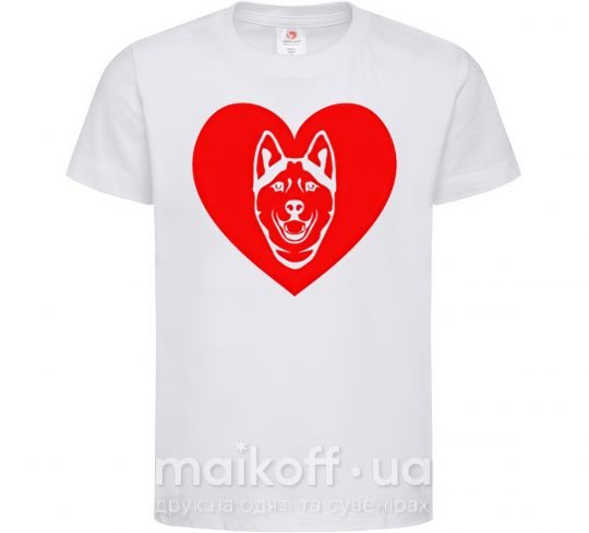Детская футболка Love Husky Белый фото
