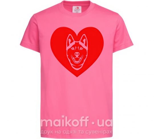 Дитяча футболка Love Husky Яскраво-рожевий фото