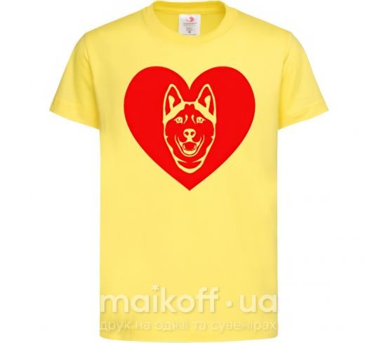 Дитяча футболка Love Husky Лимонний фото