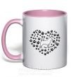 Чашка с цветной ручкой Love Shiba Inu Нежно розовый фото
