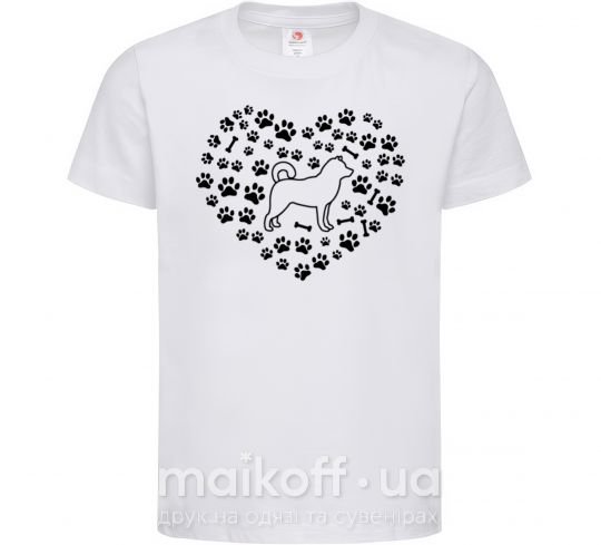 Детская футболка Love Shiba Inu Белый фото