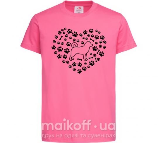 Дитяча футболка Love Shiba Inu Яскраво-рожевий фото