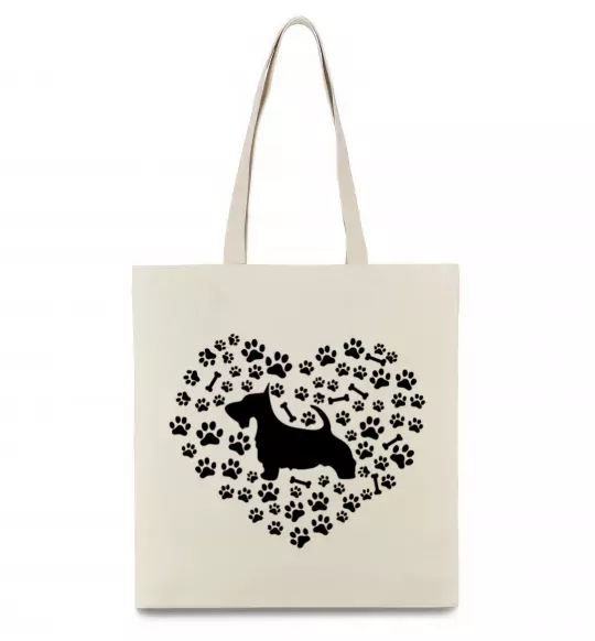 Эко-сумка Love scotch terrier Бежевый фото