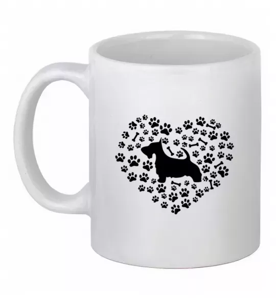 Чашка керамічна Love scotch terrier Білий фото