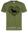 Мужская футболка Love scotch terrier Оливковый фото