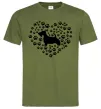 Чоловіча футболка Love scotch terrier Оливковий фото