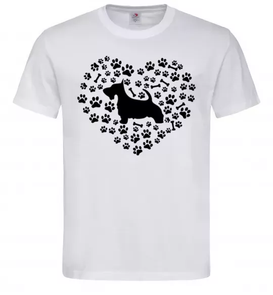Чоловіча футболка Love scotch terrier Білий фото