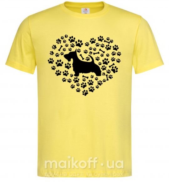Чоловіча футболка Love scotch terrier Лимонний фото