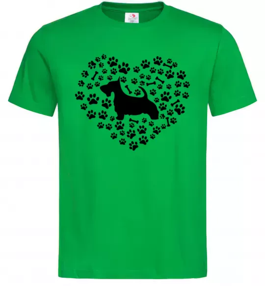 Чоловіча футболка Love scotch terrier Зелений фото