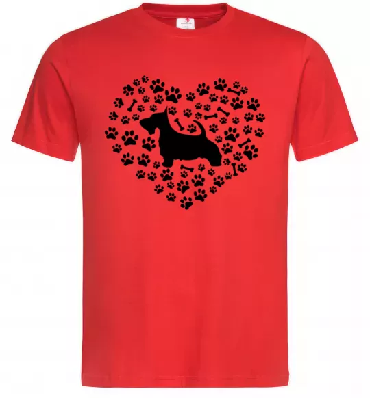 Чоловіча футболка Love scotch terrier Червоний фото