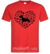 Мужская футболка Love scotch terrier Красный фото