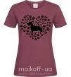 Жіноча футболка Love scotch terrier Бордовий фото