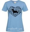 Жіноча футболка Love scotch terrier Блакитний фото