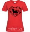 Женская футболка Love scotch terrier Красный фото