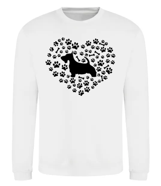 Свитшот Love scotch terrier Белый фото