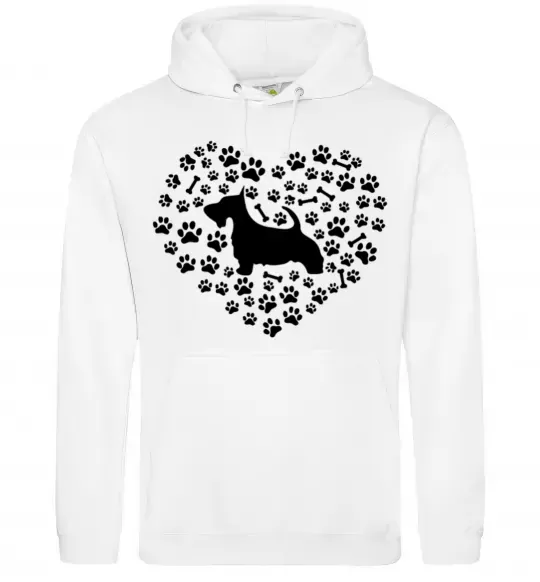 Женская толстовка (худи) Love scotch terrier Белый фото