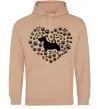 Женская толстовка (худи) Love scotch terrier Песочный Женская толстовка (худи) Love scotch terrier Песочный фото