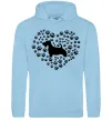 Жіноча толстовка (худі) Love scotch terrier Блакитний фото