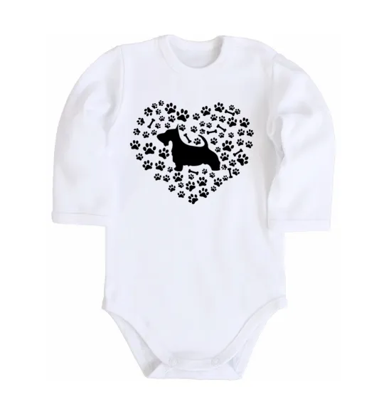 Дитячий бодік Love scotch terrier Білий фото