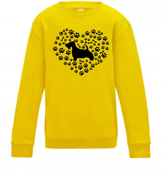 Дитячий світшот Love scotch terrier Сонячно жовтий фото