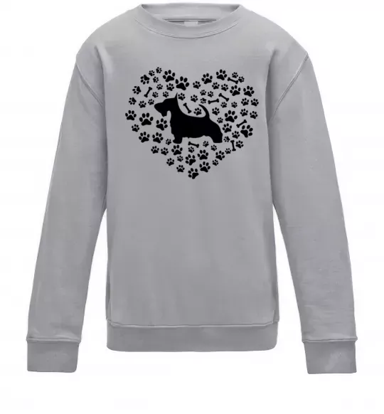 Дитячий світшот Love scotch terrier Сірий меланж фото