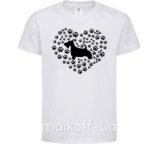 Дитяча футболка Love scotch terrier Білий фото
