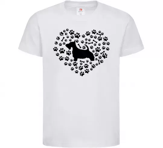 Детская футболка Love scotch terrier Белый фото