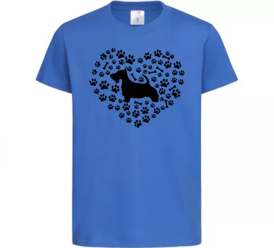 Детская футболка Love scotch terrier Ярко-синий фото