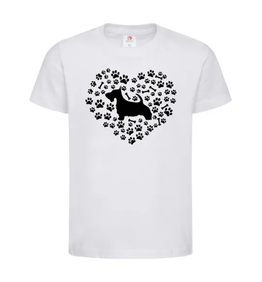 Дитяча футболка Love scotch terrier Білий фото