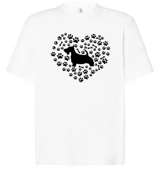 Футболка Оверсайз Love scotch terrier Білий фото